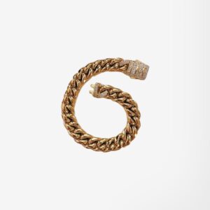 Pulsera Cubana 10mm | Zircón - Bañado 18k