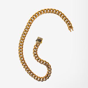 Cadena Cubana 12mm | Baguette - Bañado 18k