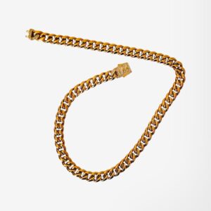 Cadena Cubana 10mm | zircón - Bañado 18k