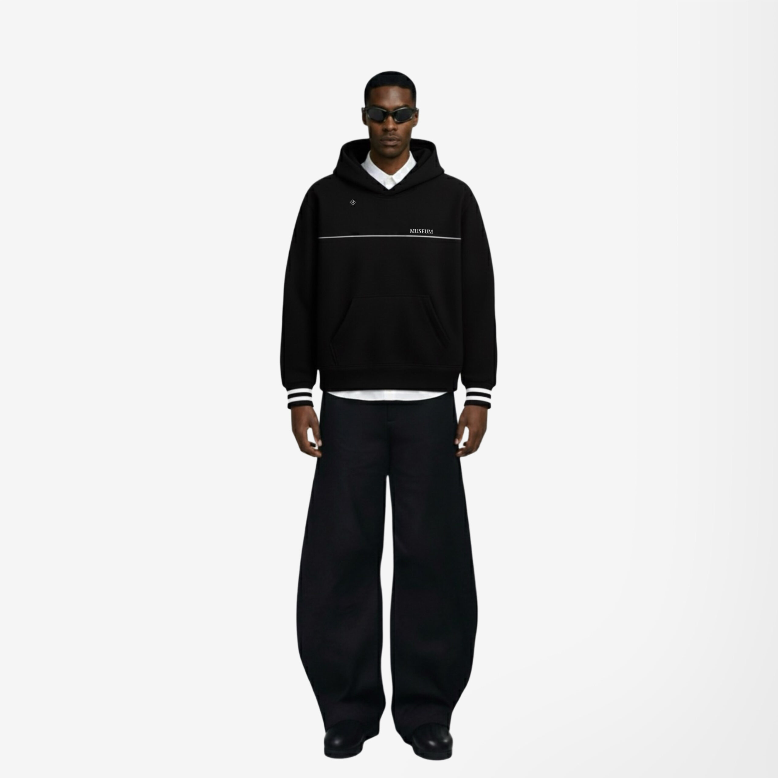 Polerón Lineas | Oversized | Negro