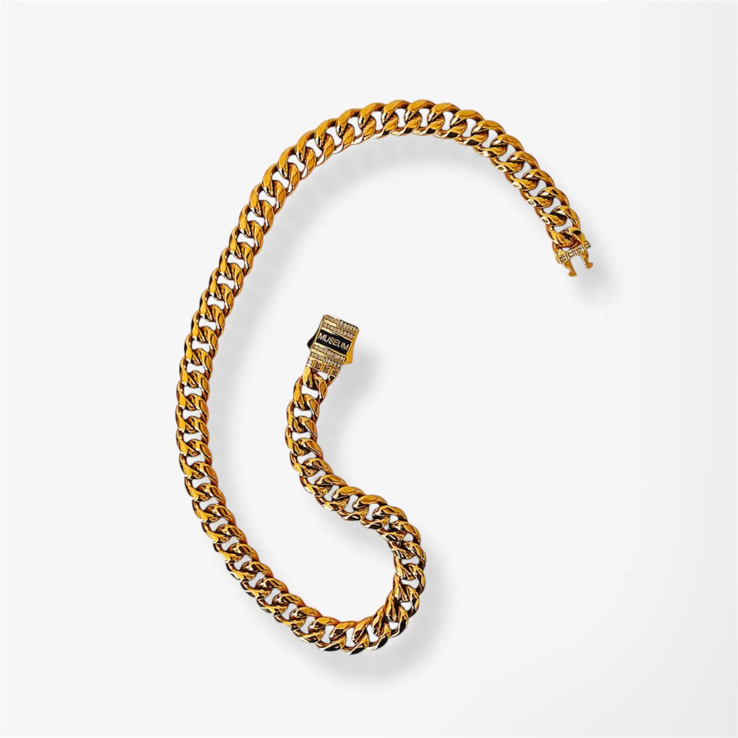Cadena Cubana 12mm | Baguette – Bañado 18k